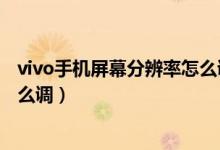 vivo手机屏幕分辨率怎么调最合适（vivo手机屏幕分辨率怎么调）