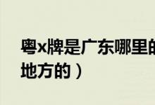 粤x牌是广东哪里的车牌（粤x牌是广东什么地方的）