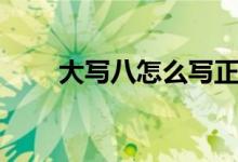 大写八怎么写正确（大写八怎么写）