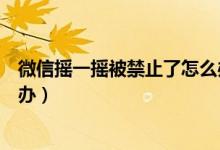 微信摇一摇被禁止了怎么办（微信摇一摇功能被限制了怎么办）