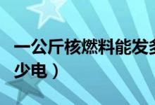 一公斤核燃料能发多少电（一公斤聚变能发多少电）