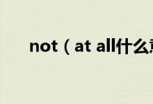 not（at all什么意思 not at all翻译）