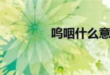 呜咽什么意思（呜咽解释）