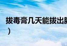 拔毒膏几天能拔出脓（拔毒膏几天能拔出脓来）