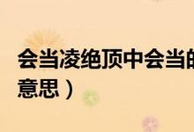 会当凌绝顶中会当的意思（会当凌绝顶会当的意思）