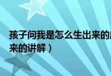 孩子问我是怎么生出来的应该如何回答（解答孩子如何生出来的讲解）