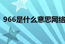 966是什么意思网络语言（966是什么意思）