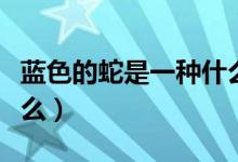 蓝色的蛇是一种什么蛇（一种蓝色的蛇叫做什么）