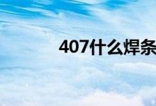 407什么焊条（407什么事情）