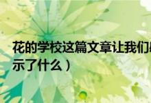 花的学校这篇文章让我们感受到了什么（花的学校向我们展示了什么）