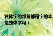 独体字的部首都是字的本身,字的全部吗?（面字的部首 面字是独体字吗）