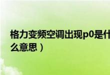 格力变频空调出现p0是什么意思（格力空调2P变频PL是什么意思）