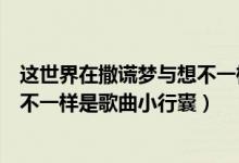 这世界在撒谎梦与想不一样是什么歌（这世界在撒谎梦与想不一样是歌曲小行囊）