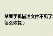 苹果手机描述文件不见了怎么办（苹果手机描述文件不见了怎么恢复）