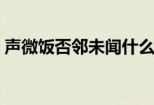 声微饭否邻未闻什么意思（声微饭否是什么）