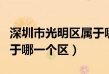 深圳市光明区属于哪一个区（深圳市光明区属于哪一个区）