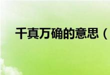 千真万确的意思（关于千真万确的解释）