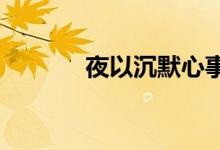 夜以沉默心事向谁说是什么歌
