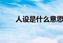 人设是什么意思（人设是什么意思）