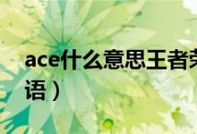 ace什么意思王者荣耀（ace什么意思网络用语）