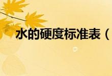 水的硬度标准表（水的硬度标准是多少）