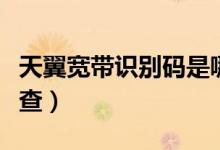 天翼宽带识别码是哪个（天翼宽带识别码怎么查）
