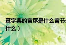 查字典的音序是什么音节是什么（查字典里的音序和音节指什么）