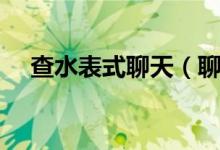 查水表式聊天（聊天说查水表什么意思）