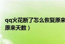 qq火花断了怎么恢复原来天数2021（qq火花断了怎么恢复原来天数）