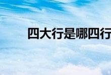 四大行是哪四行（四大行是哪四个）