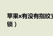 苹果x有没有指纹支付（苹果x有没有指纹解锁）
