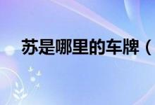 苏是哪里的车牌（苏是哪里的车牌号码）