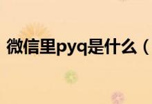 微信里pyq是什么（微信里pyq是什么意思）