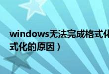 windows无法完成格式化怎么回事（windows无法完成格式化的原因）