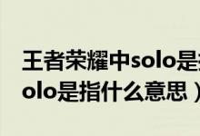 王者荣耀中solo是指什么意思（王者荣耀中solo是指什么意思）
