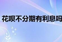 花呗不分期有利息吗（花呗不分期没有利息）