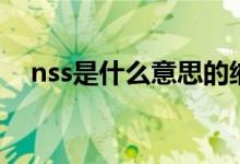 nss是什么意思的缩写（nss是什么意思）