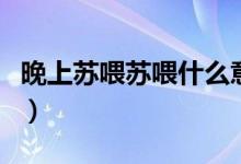 晚上苏喂苏喂什么意思（晚上苏喂苏喂啥意思）