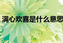 满心欢喜是什么意思（满心欢喜是什么意思）