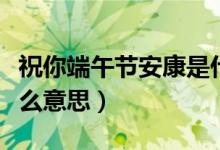 祝你端午节安康是什么意思（预祝端午安康什么意思）