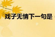 戏子无情下一句是（戏子无情下一句介绍）