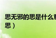 思无邪的思是什么意思（思无邪出自哪什么意思）