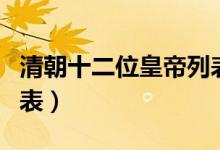 清朝十二位皇帝列表图片（清朝十二位皇帝列表）