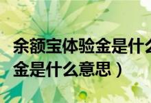 余额宝体验金是什么意思怎么用（余额宝体验金是什么意思）