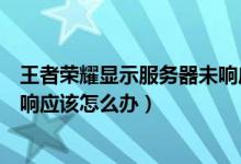 王者荣耀显示服务器未响应是什么意思（王者荣耀服务器未响应该怎么办）