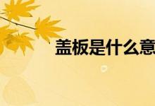 盖板是什么意思（盖板是什么）