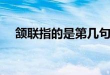 颔联指的是第几句（颔联指的是哪一句）