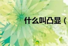 什么叫凸显（突显凸显的区别）