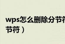 wps怎么删除分节符下一页（wps怎么删除分节符）