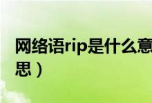 网络语rip是什么意思啊（网络语rip是什么意思）